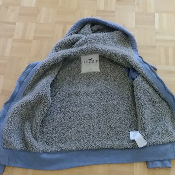 Y2K Hollister heavy sherpa lined sweatshirt zip up jacket sz S - Picture 7 of 10